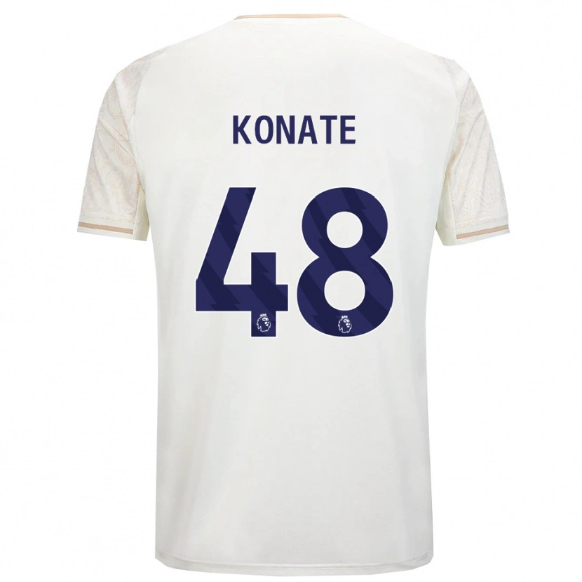 Danxen Kinderen Ateef Konaté #48 Gebroken Wit Zwart Uitshirt Uittenue 2025/26 T-Shirt