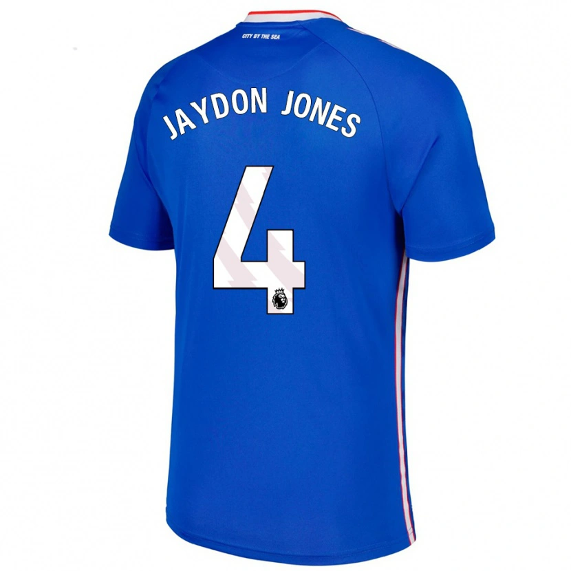 Danxen Kinderen Jaydon Jones #4 Blauw Wit Uitshirt Uittenue 2025/26 T-Shirt
