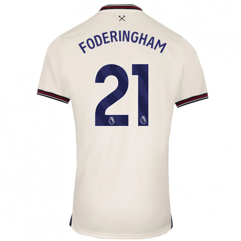 Danxen Kinderen Wes Foderingham #21 Gebroken Wit Uitshirt Uittenue 2025/26 T-Shirt