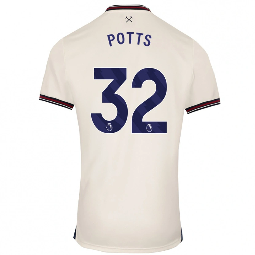 Danxen Kinderen Freddie Potts #32 Gebroken Wit Uitshirt Uittenue 2025/26 T-Shirt