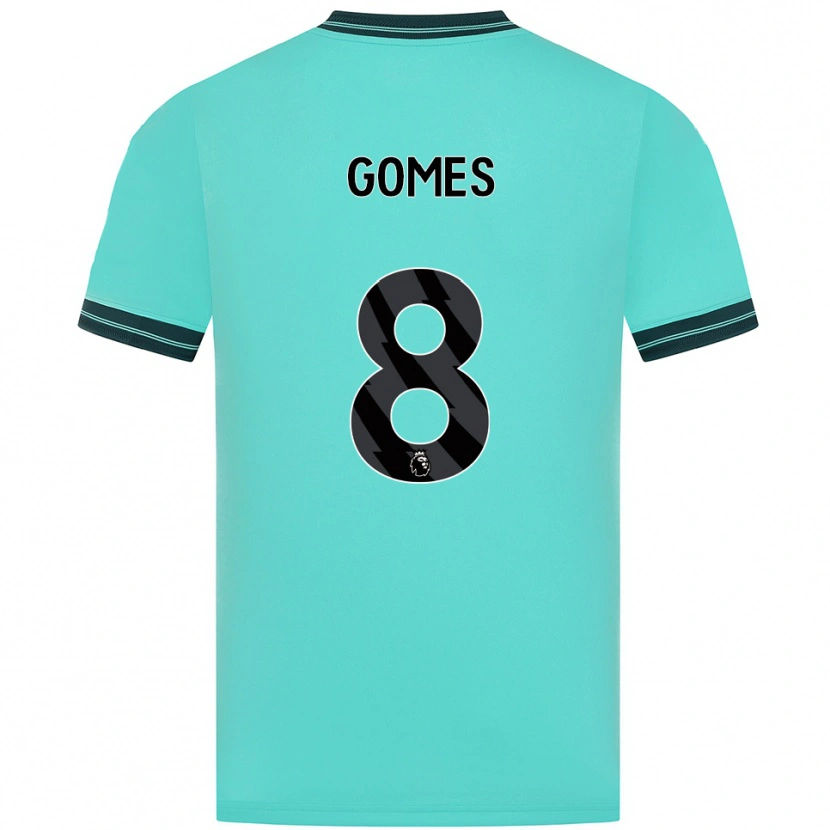 Danxen Kinderen João Gomes #8 Hemelsblauw Groen Uitshirt Uittenue 2025/26 T-Shirt