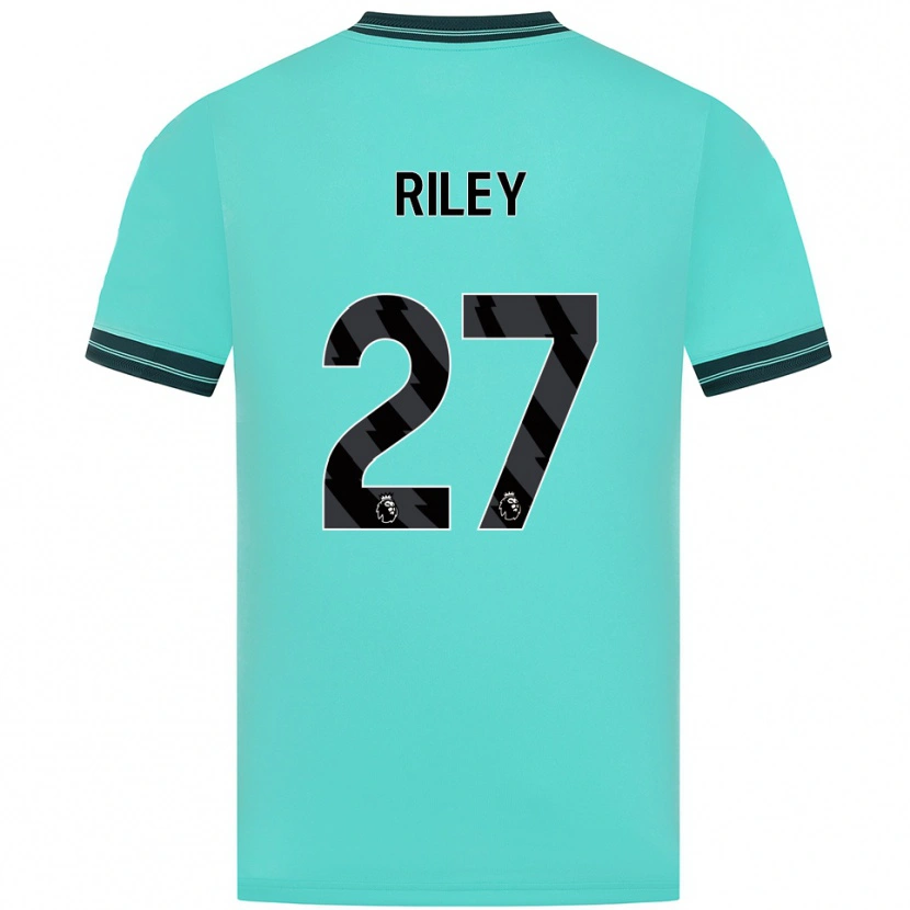 Danxen Kinderen Lauren Riley #27 Hemelsblauw Groen Uitshirt Uittenue 2025/26 T-Shirt