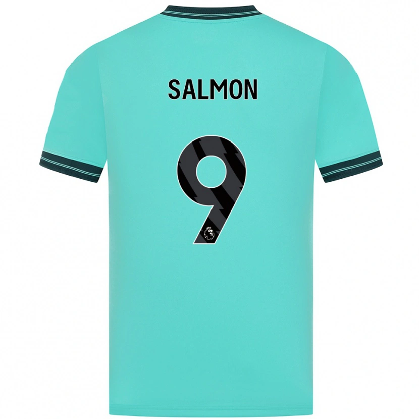 Danxen Kinderen Fabian Salmon #9 Hemelsblauw Groen Uitshirt Uittenue 2025/26 T-Shirt