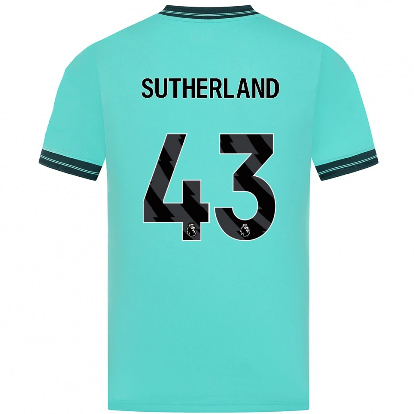 Danxen Kinderen Ethan Sutherland #43 Hemelsblauw Groen Uitshirt Uittenue 2025/26 T-Shirt