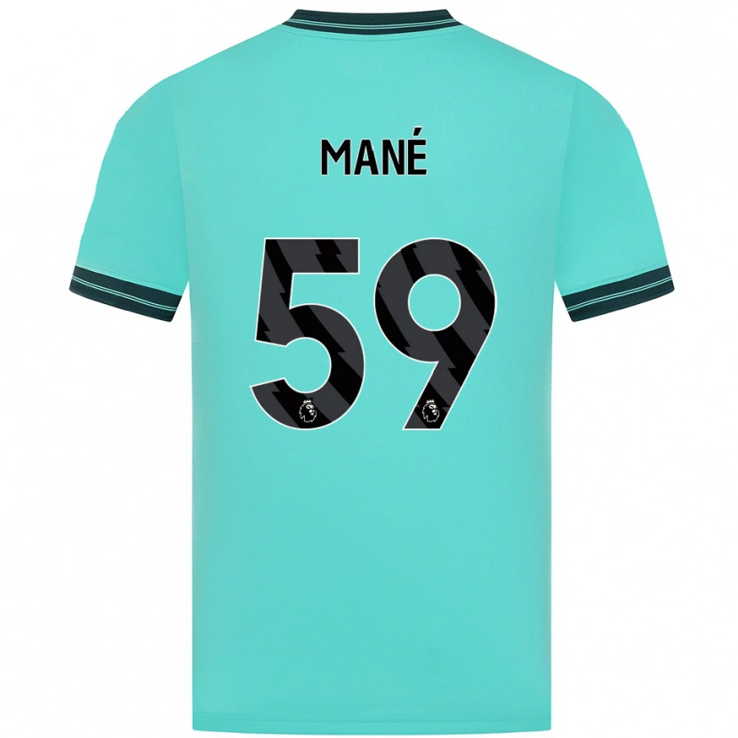 Danxen Kinderen Mateus Mané #59 Hemelsblauw Groen Uitshirt Uittenue 2025/26 T-Shirt