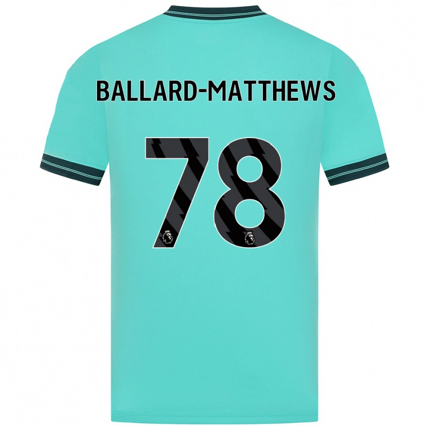 Danxen Kinderen Emilio Ballard-Matthews #78 Hemelsblauw Groen Uitshirt Uittenue 2025/26 T-Shirt