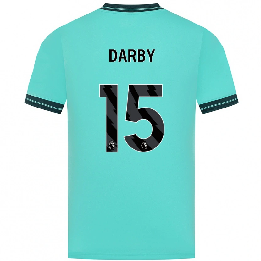 Danxen Kinderen Kelly Darby #15 Hemelsblauw Groen Uitshirt Uittenue 2025/26 T-Shirt