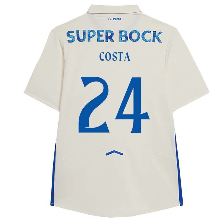 Danxen Kinderen João Costa #24 Wit Blauw Thuisshirt Derde Tenue 2025/26 T-Shirt