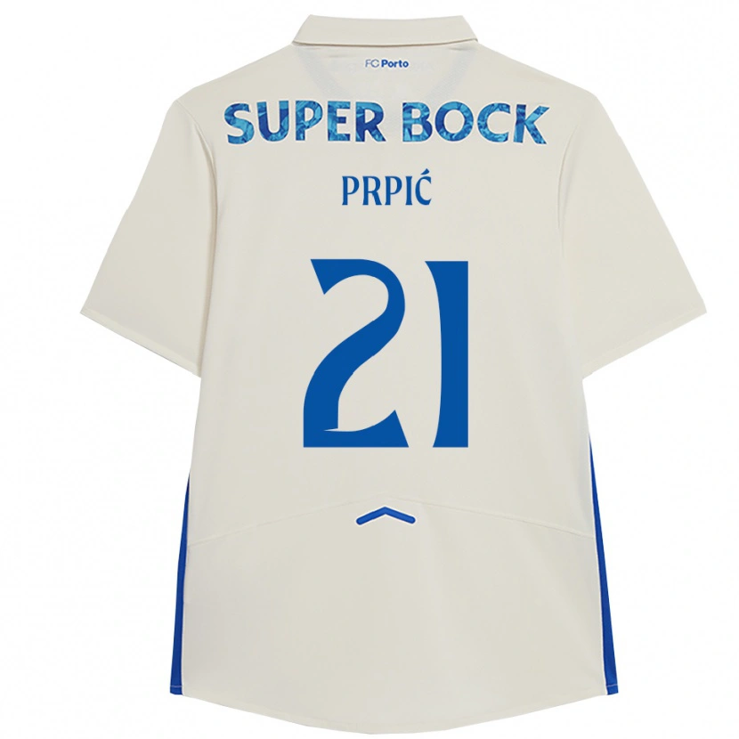 Danxen Kinderen Dominik Prpić #21 Wit Blauw Thuisshirt Derde Tenue 2025/26 T-Shirt
