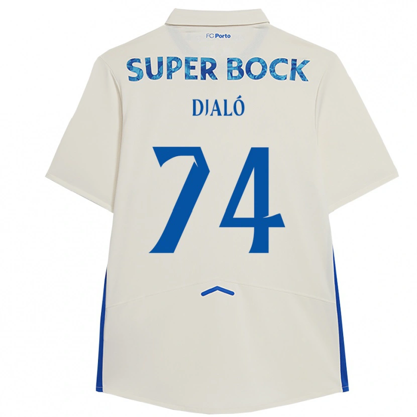 Danxen Kinderen Ussumane Djaló #74 Wit Blauw Thuisshirt Derde Tenue 2025/26 T-Shirt