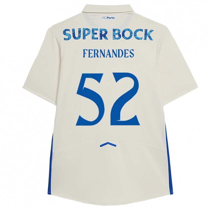 Danxen Kinderen Martim Fernandes #52 Wit Blauw Thuisshirt Derde Tenue 2025/26 T-Shirt
