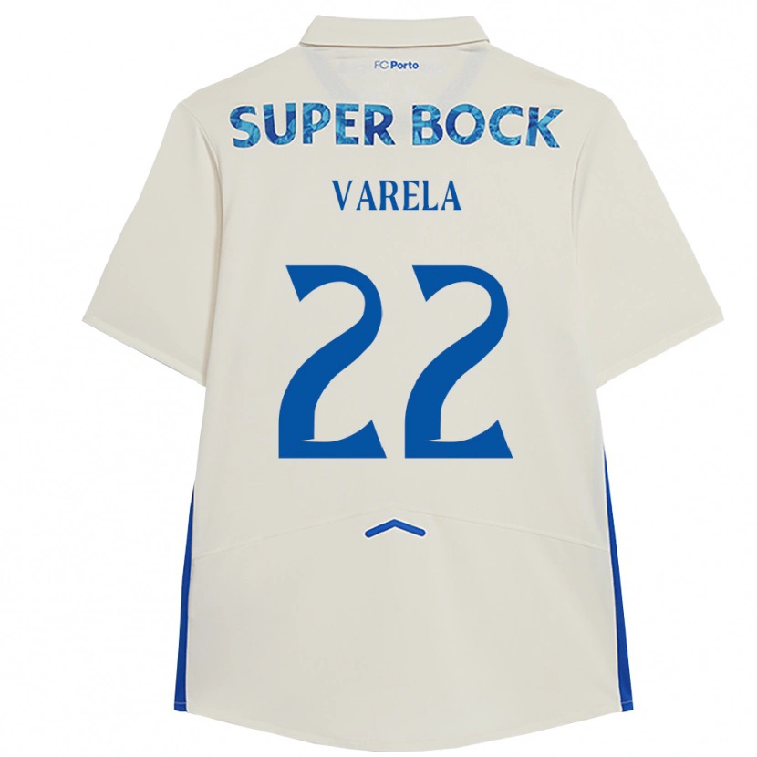 Danxen Kinderen Alan Varela #22 Wit Blauw Thuisshirt Derde Tenue 2025/26 T-Shirt