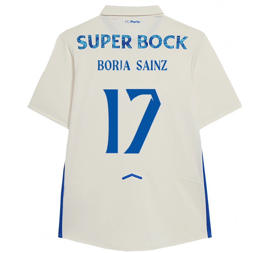 Danxen Kinderen Borja Sainz #17 Wit Blauw Thuisshirt Derde Tenue 2025/26 T-Shirt