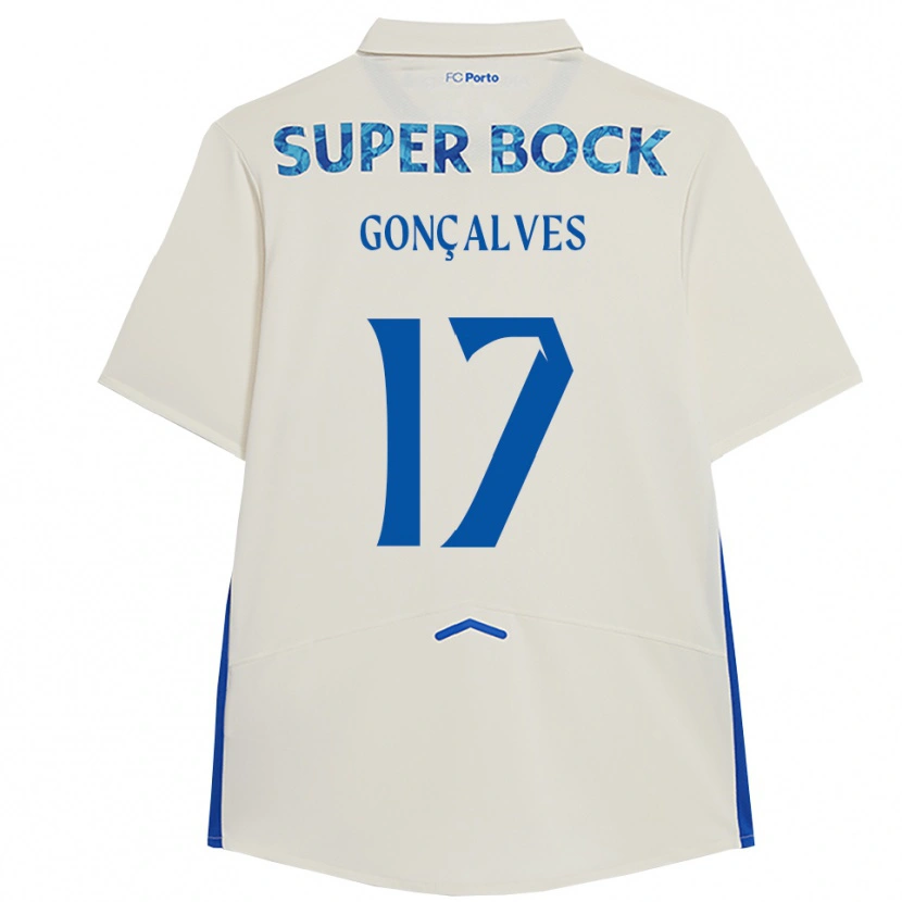 Danxen Kinderen Rodrigo Gonçalves #17 Wit Blauw Thuisshirt Derde Tenue 2025/26 T-Shirt