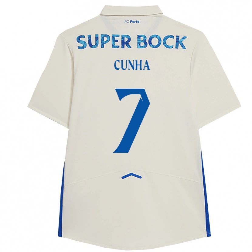 Danxen Kinderen Duarte Cunha #7 Wit Blauw Thuisshirt Derde Tenue 2025/26 T-Shirt