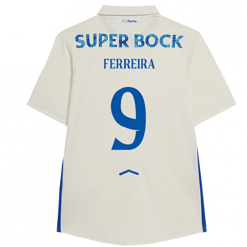 Danxen Kinderen Cristina Ferreira #9 Wit Blauw Thuisshirt Derde Tenue 2025/26 T-Shirt