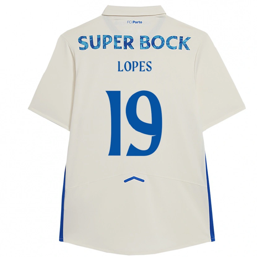 Danxen Kinderen João Lopes #19 Wit Blauw Thuisshirt Derde Tenue 2025/26 T-Shirt