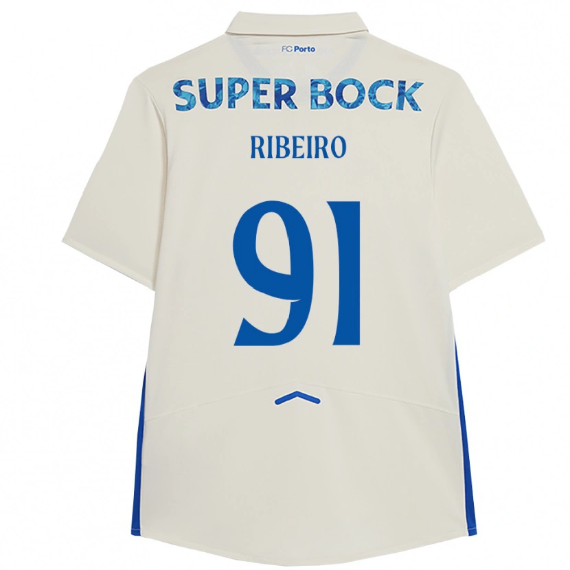 Danxen Kinderen Gonçalo Ribeiro #91 Wit Blauw Thuisshirt Derde Tenue 2025/26 T-Shirt