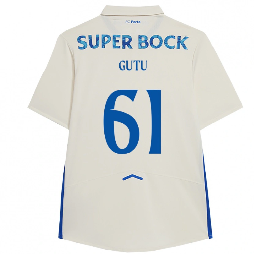 Danxen Kinderen Denis Gutu #61 Wit Blauw Thuisshirt Derde Tenue 2025/26 T-Shirt
