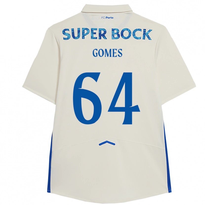 Danxen Kinderen Luís Gomes #64 Wit Blauw Thuisshirt Derde Tenue 2025/26 T-Shirt