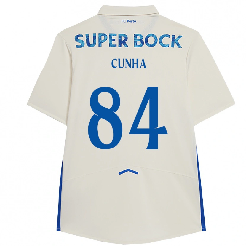 Danxen Kinderen Martim Cunha #84 Wit Blauw Thuisshirt Derde Tenue 2025/26 T-Shirt