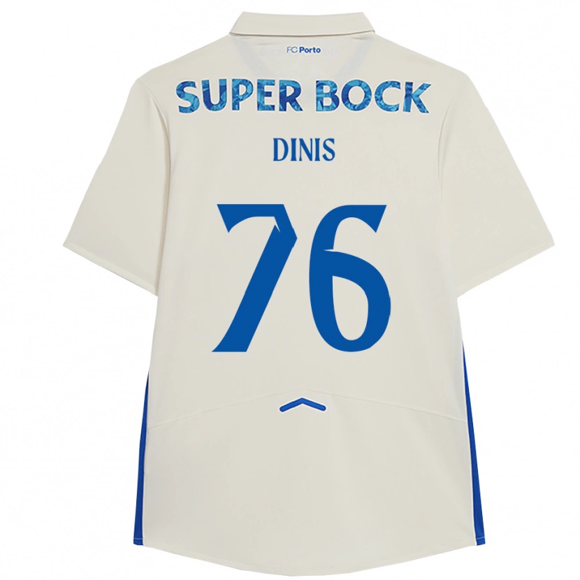 Danxen Kinderen Dinis #76 Wit Blauw Thuisshirt Derde Tenue 2025/26 T-Shirt