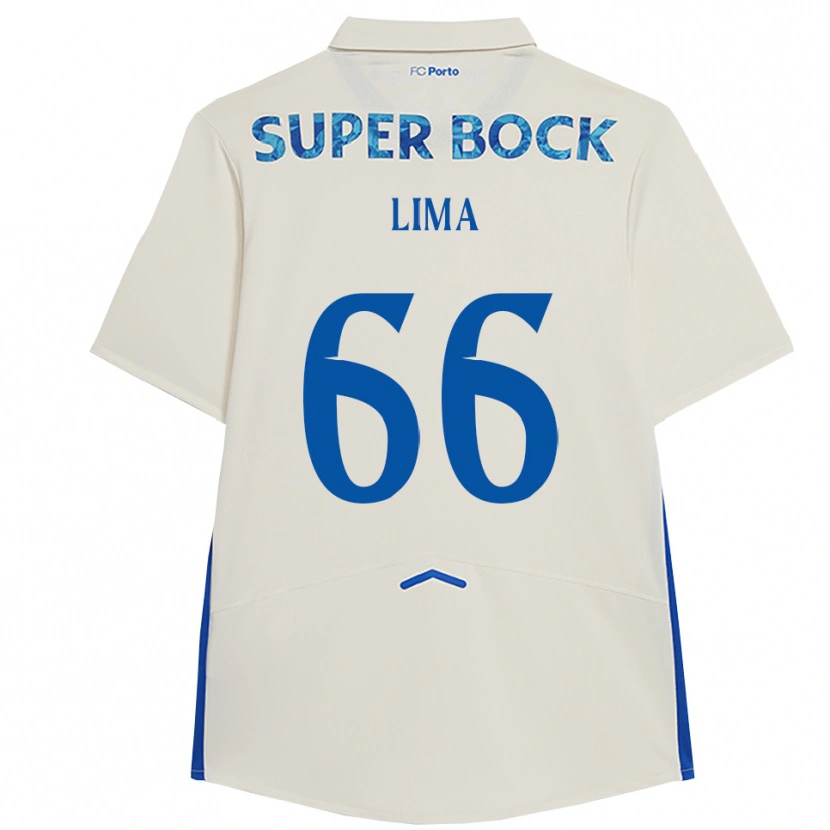Danxen Kinderen Bernardo Lima #66 Wit Blauw Thuisshirt Derde Tenue 2025/26 T-Shirt