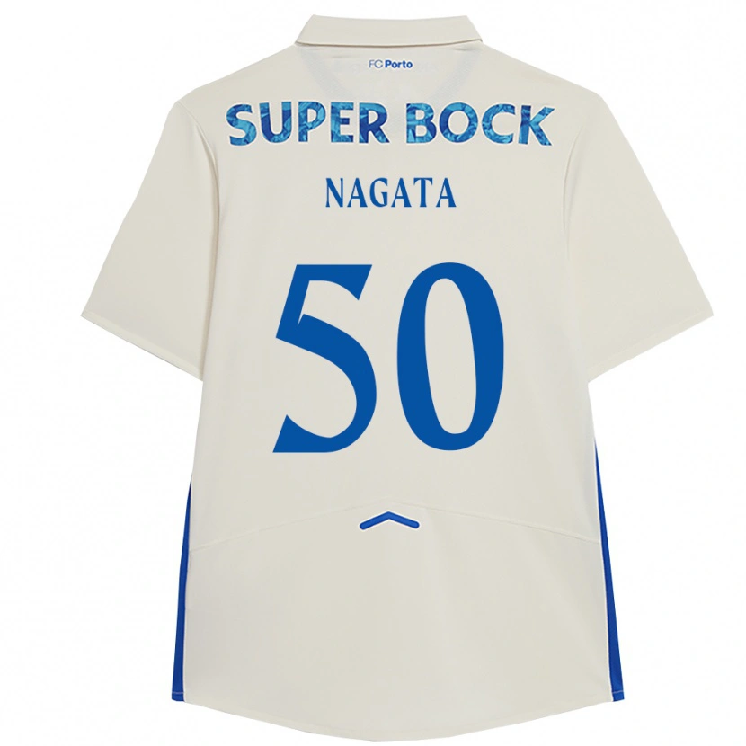 Danxen Kinderen Kotaro Nagata #50 Wit Blauw Thuisshirt Derde Tenue 2025/26 T-Shirt