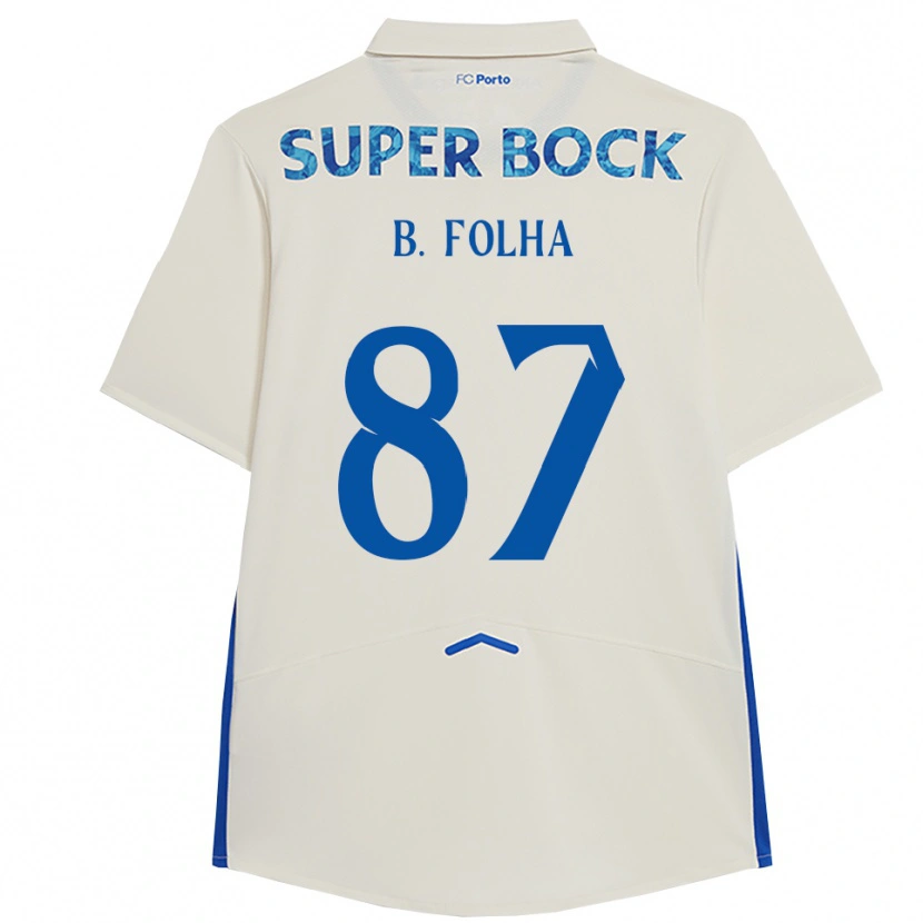 Danxen Kinderen Bernardo Folha #87 Wit Blauw Thuisshirt Derde Tenue 2025/26 T-Shirt