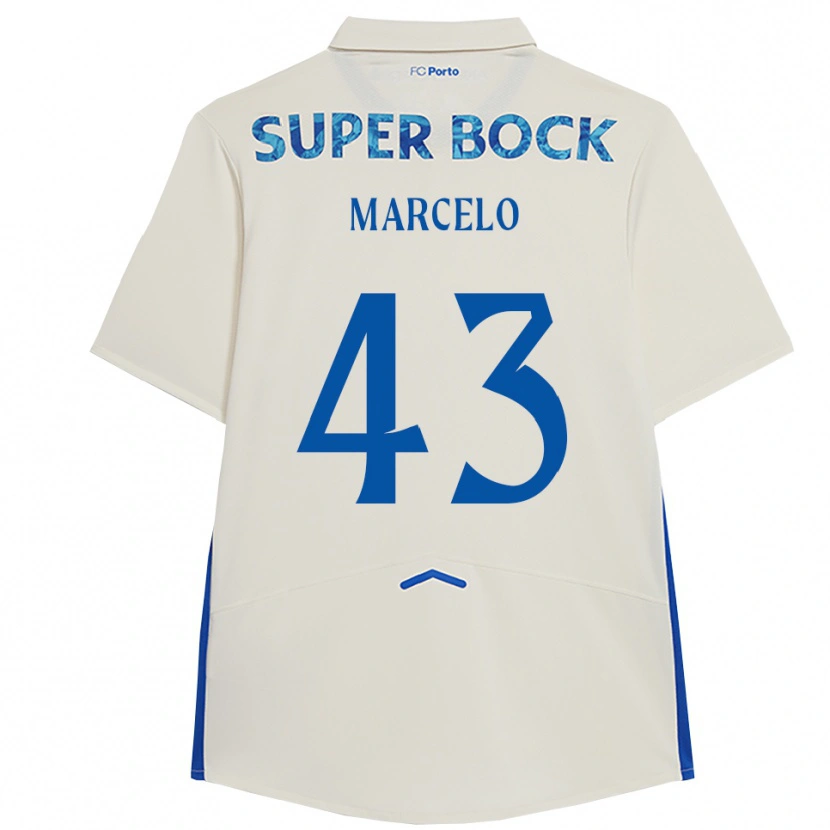 Danxen Kinderen Joao Marcelo #43 Wit Blauw Thuisshirt Derde Tenue 2025/26 T-Shirt