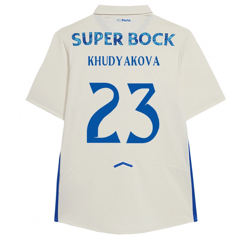 Danxen Kinderen Verónica Khudyakova #23 Wit Blauw Thuisshirt Derde Tenue 2025/26 T-Shirt