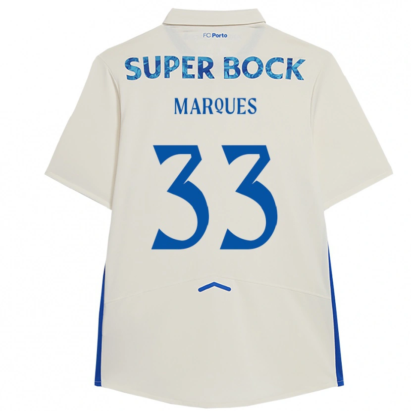 Danxen Kinderen Bárbara Marques #33 Wit Blauw Thuisshirt Derde Tenue 2025/26 T-Shirt