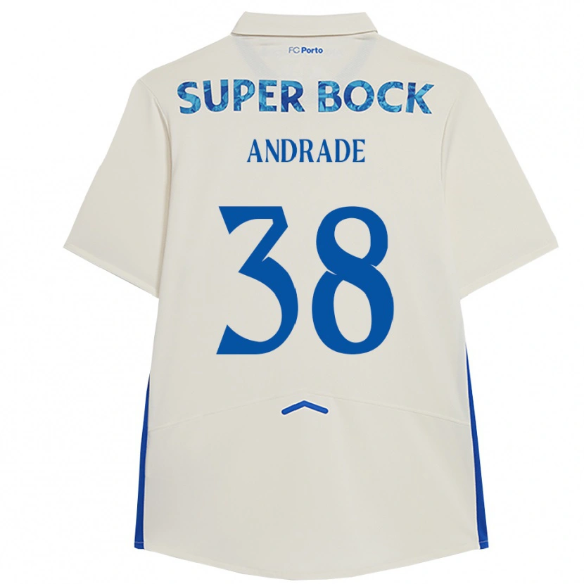 Danxen Kinderen Fernando Andrade #38 Wit Blauw Thuisshirt Derde Tenue 2025/26 T-Shirt