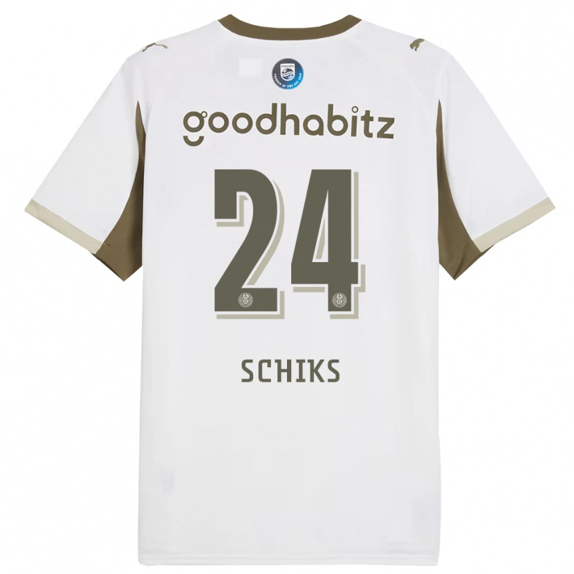 Danxen Kinderen Niek Schiks #24 Wit Grijs Thuisshirt Derde Tenue 2025/26 T-Shirt