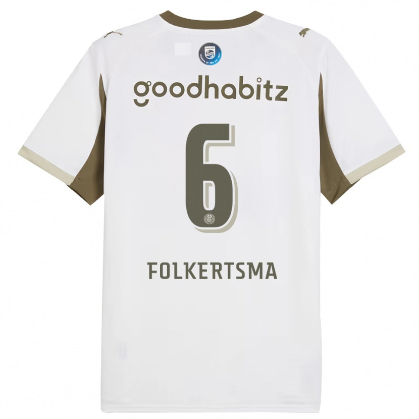 Danxen Kinderen Sisca Folkertsma #6 Wit Grijs Thuisshirt Derde Tenue 2025/26 T-Shirt