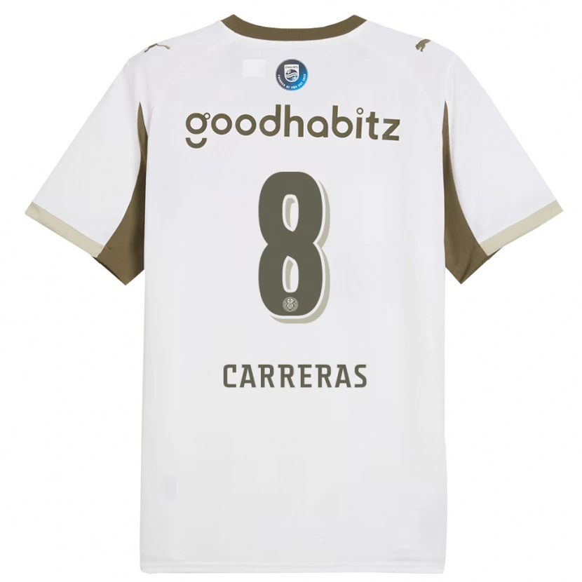 Danxen Kinderen Georgina Carreras #8 Wit Grijs Thuisshirt Derde Tenue 2025/26 T-Shirt