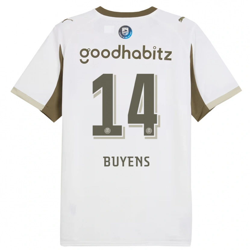 Danxen Kinderen Mathieu Buyens #14 Wit Grijs Thuisshirt Derde Tenue 2025/26 T-Shirt