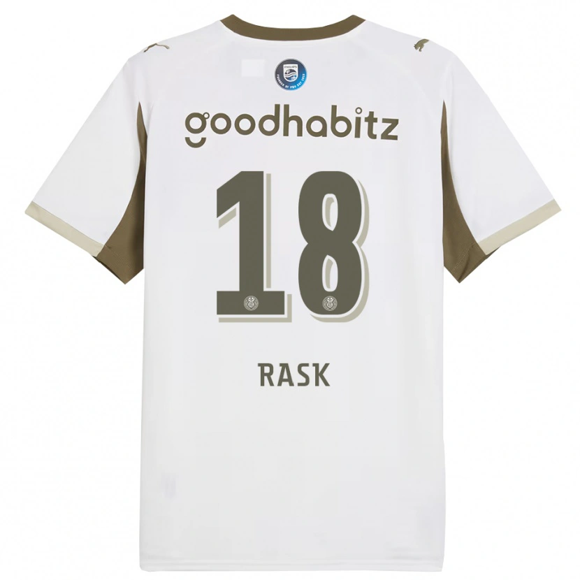 Danxen Kinderen Caroline Rask #18 Wit Grijs Thuisshirt Derde Tenue 2025/26 T-Shirt