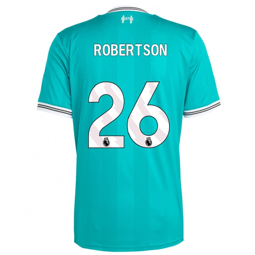 Danxen Kinderen Andrew Robertson #26 Groen Wit Thuisshirt Derde Tenue 2025/26 T-Shirt