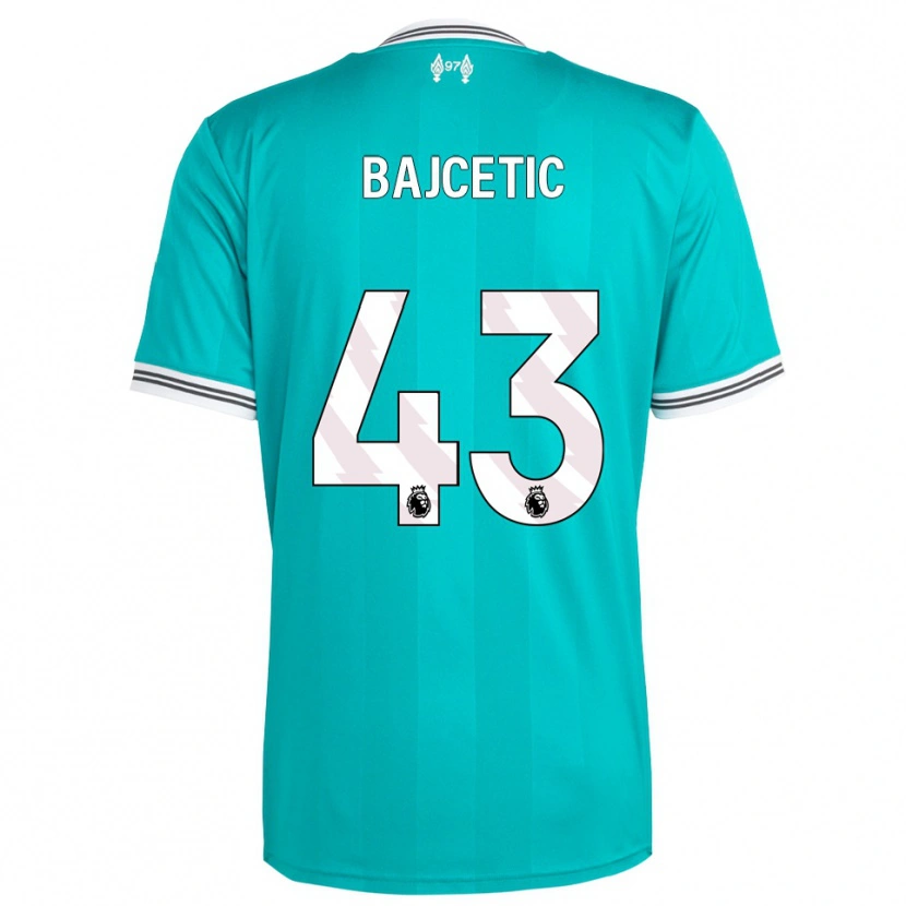 Danxen Kinderen Stefan Bajcetic #43 Groen Wit Thuisshirt Derde Tenue 2025/26 T-Shirt