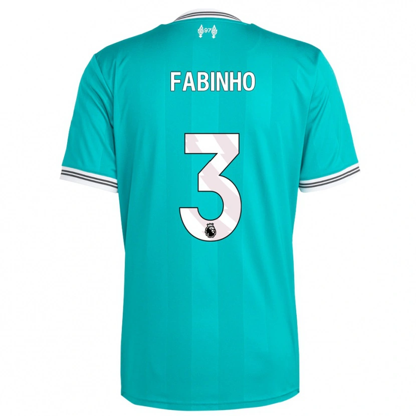 Danxen Kinderen Fabinho #3 Groen Wit Thuisshirt Derde Tenue 2025/26 T-Shirt