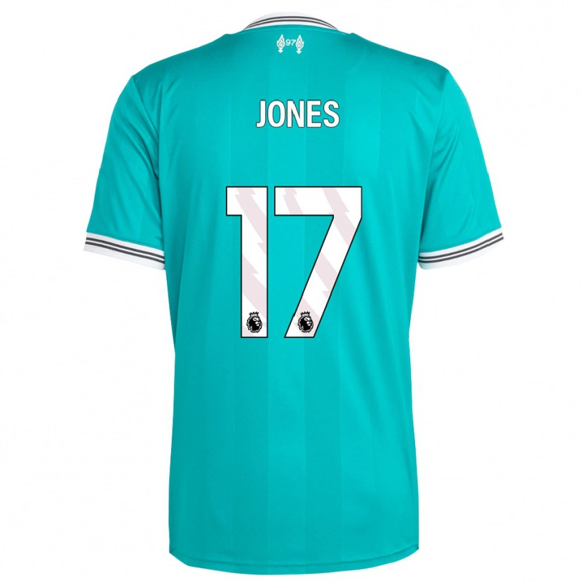 Danxen Kinderen Curtis Jones #17 Groen Wit Thuisshirt Derde Tenue 2025/26 T-Shirt
