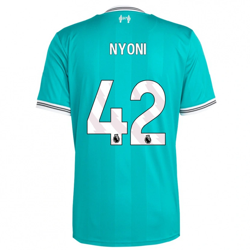 Danxen Kinderen Trey Nyoni #42 Groen Wit Thuisshirt Derde Tenue 2025/26 T-Shirt