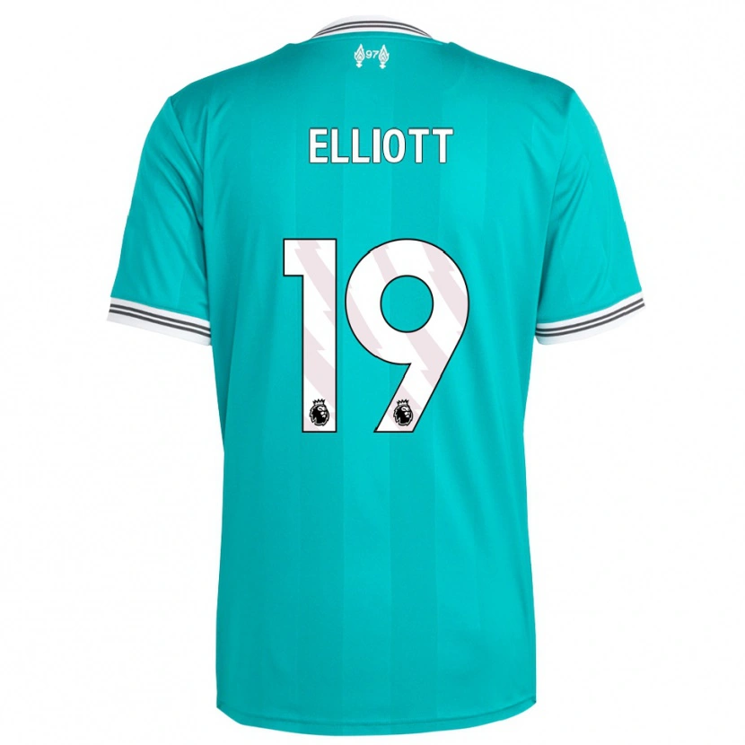 Danxen Kinderen Harvey Elliott #19 Groen Wit Thuisshirt Derde Tenue 2025/26 T-Shirt