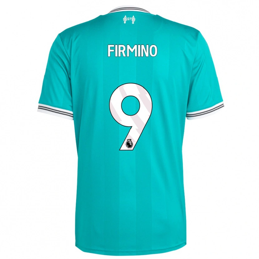 Danxen Kinderen Roberto Firmino #9 Groen Wit Thuisshirt Derde Tenue 2025/26 T-Shirt