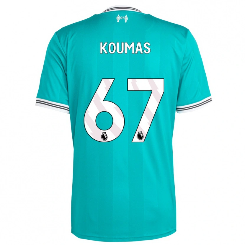 Danxen Kinderen Lewis Koumas #67 Groen Wit Thuisshirt Derde Tenue 2025/26 T-Shirt