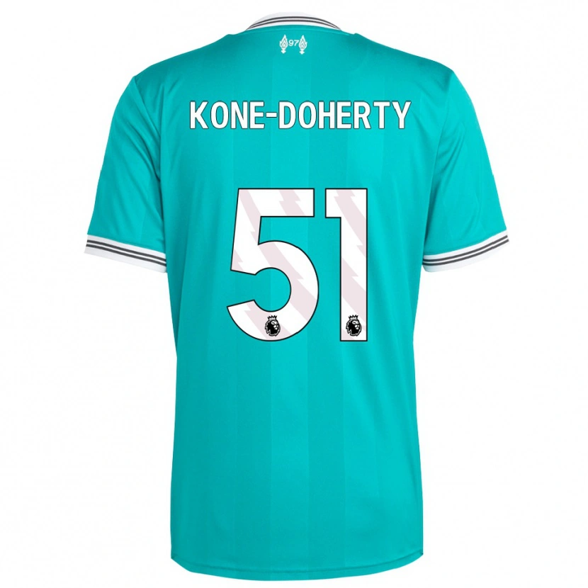 Danxen Kinderen Trent Kone-Doherty #51 Groen Wit Thuisshirt Derde Tenue 2025/26 T-Shirt