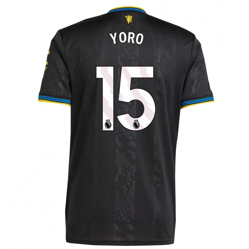 Danxen Kinderen Leny Yoro #15 Zwart Geel Blauw Thuisshirt Derde Tenue 2025/26 T-Shirt