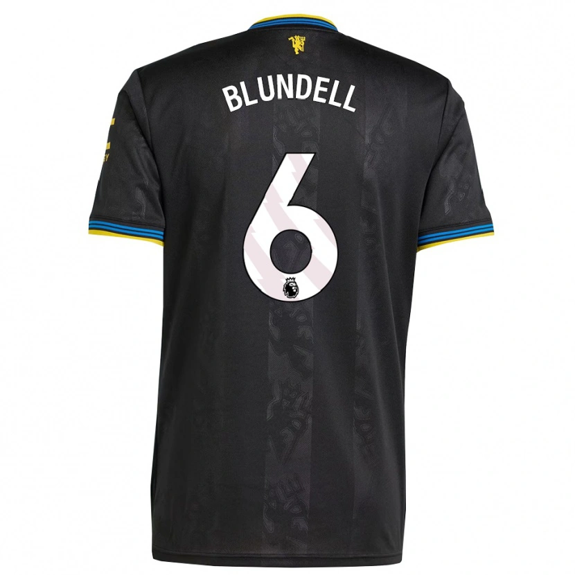 Danxen Kinderen Hannah Blundell #6 Zwart Geel Blauw Thuisshirt Derde Tenue 2025/26 T-Shirt