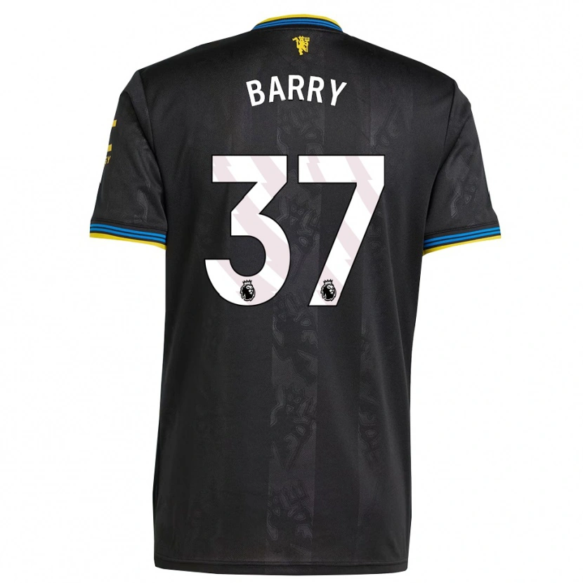 Danxen Kinderen Keira Barry #37 Zwart Geel Blauw Thuisshirt Derde Tenue 2025/26 T-Shirt